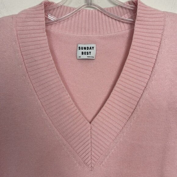 Sunday Best Aritzia Winston Merino Wool Oversized Ribbed Knit Sweater Vest - Picture 4 of 10